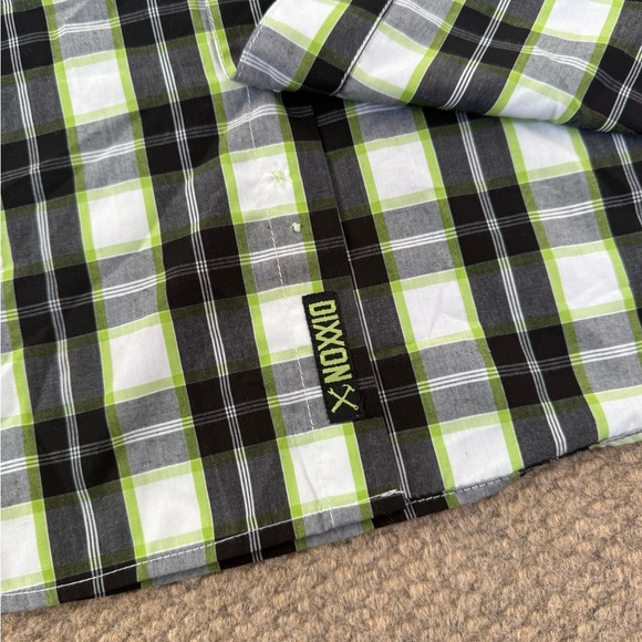 Dixxon Flannel Co. The Deuce Short Sleeve Plaid Shirt Mens Size L Green / White - Picture 7 of 8